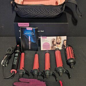 N.O.B. CrazyMar 5 In 1 Automatic Rotating Curling Iron Set, 5 Ceramic Barrel